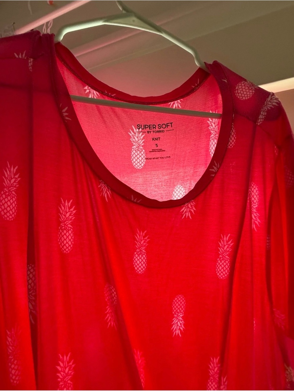 torrid Red Pineapple Print Super Soft Knit Top